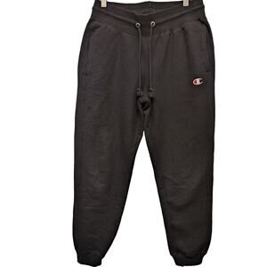 Champion Reverse Weave Jogger‎ Pants Black Tapered Leg Loungewear